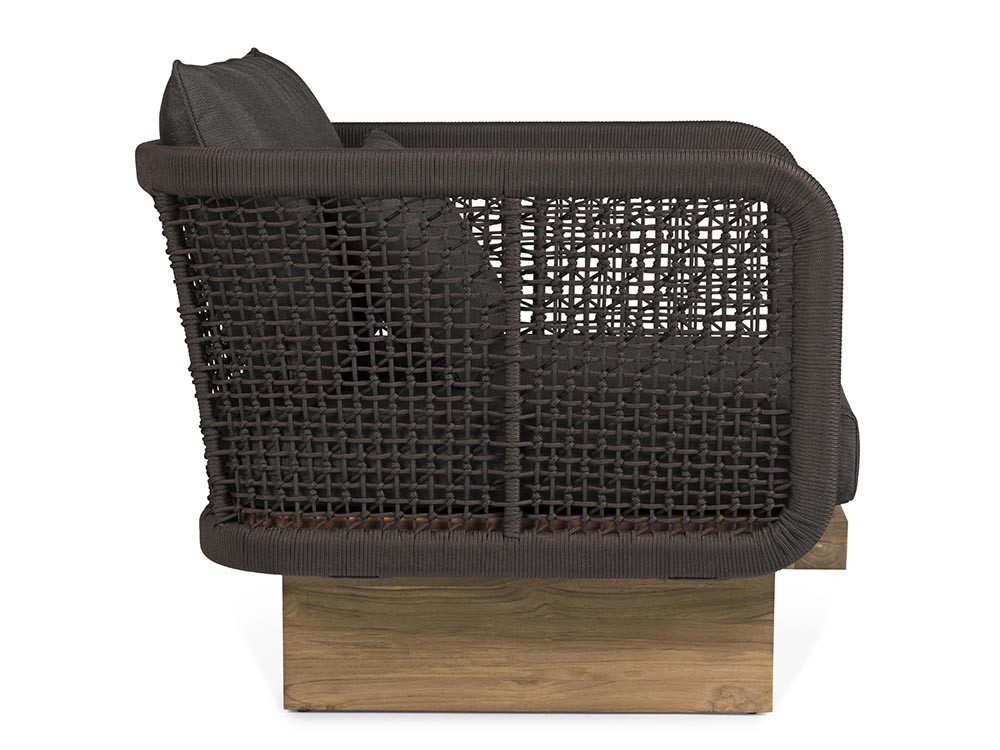 Sillón para salón exterior Xylia de madera de teca y cuerda trenzada Bizzotto - 5