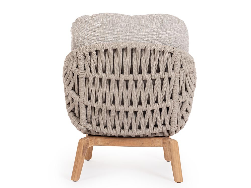 Sillón para salón exterior Tamires de madera de teca y cuerda trenzada Bizzotto - 7