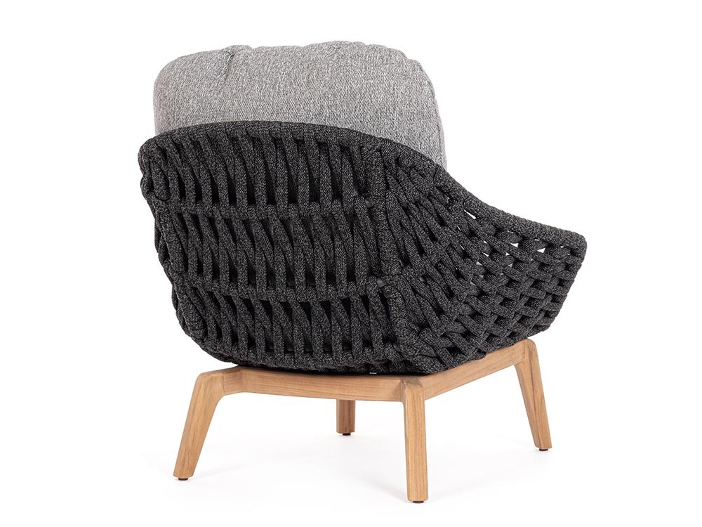 Sillón para salón exterior Tamires de madera de teca y cuerda trenzada Bizzotto - 16