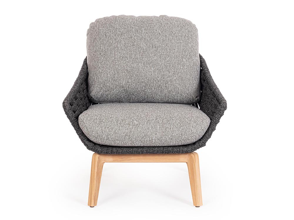 Sillón para salón exterior Tamires de madera de teca y cuerda trenzada Bizzotto - 17