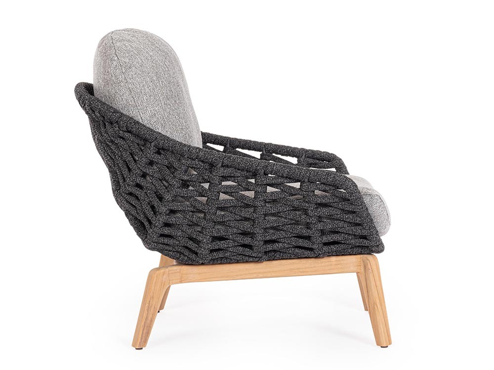 Sillón para salón exterior Tamires de madera de teca y cuerda trenzada Bizzotto - 19
