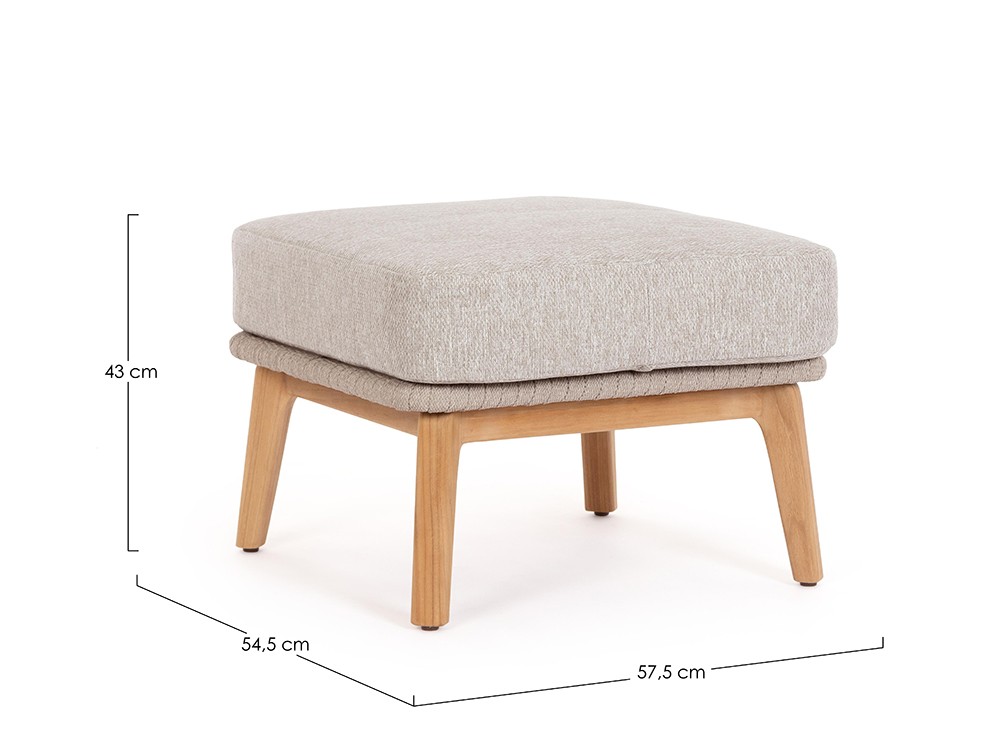 Otomán para salón exterior Tamires de madera de teca Bizzotto - 8