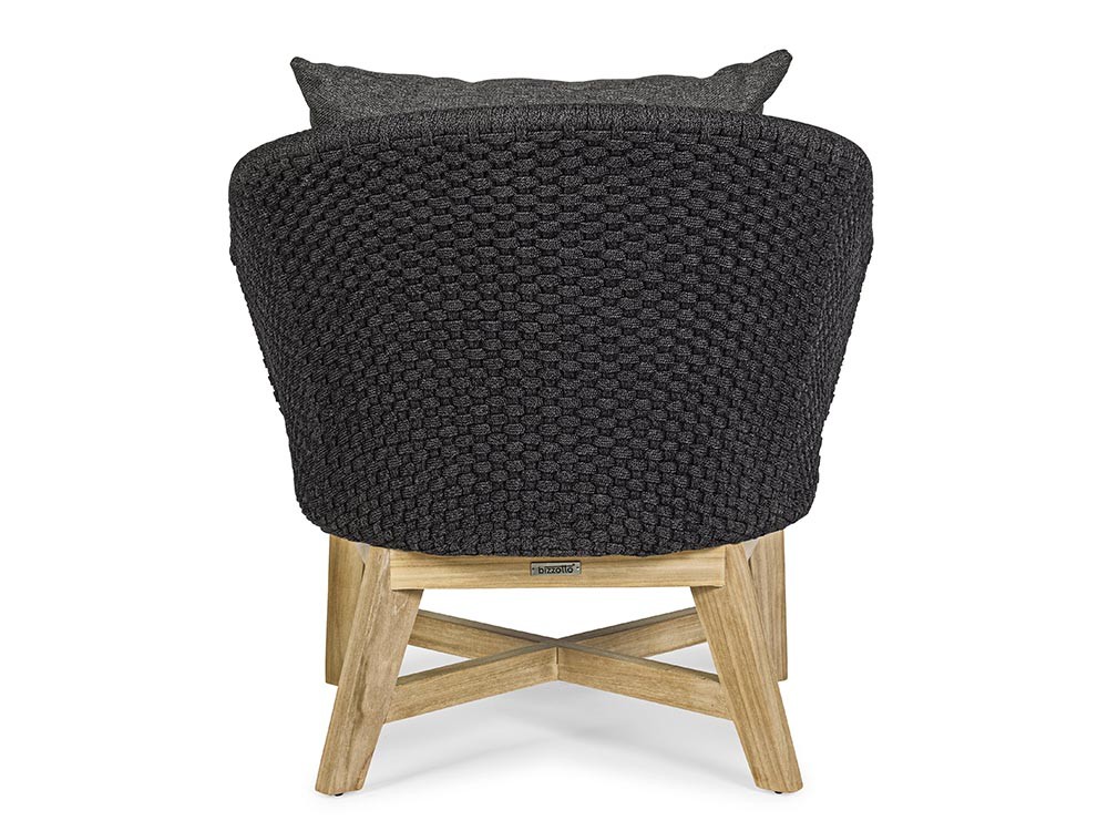 Sillón para salón exterior Coachella de teca y cuerda trenzada Bizzotto - 7