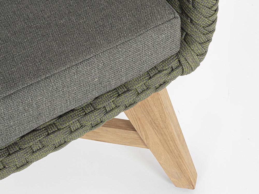 Sillón para salón exterior Coachella de teca y cuerda trenzada Bizzotto - 20