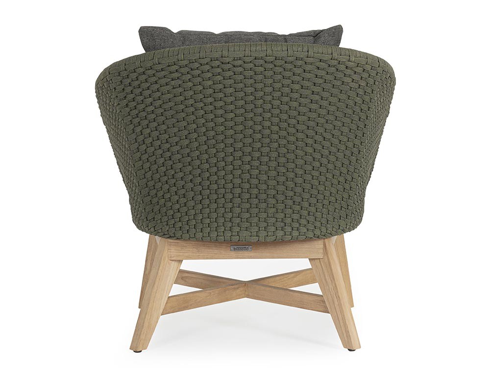 Sillón para salón exterior Coachella de teca y cuerda trenzada Bizzotto - 16