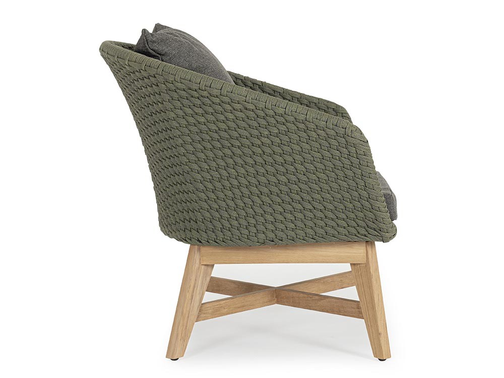 Sillón para salón exterior Coachella de teca y cuerda trenzada Bizzotto - 17