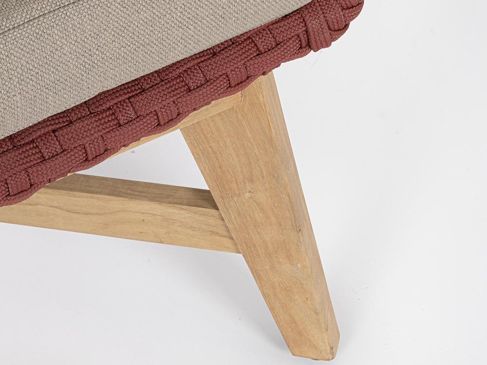 Sillón para salón exterior Coachella de teca y cuerda trenzada Bizzotto - 28