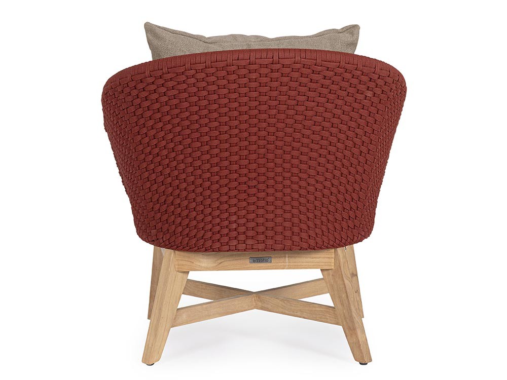 Sillón para salón exterior Coachella de teca y cuerda trenzada Bizzotto - 24