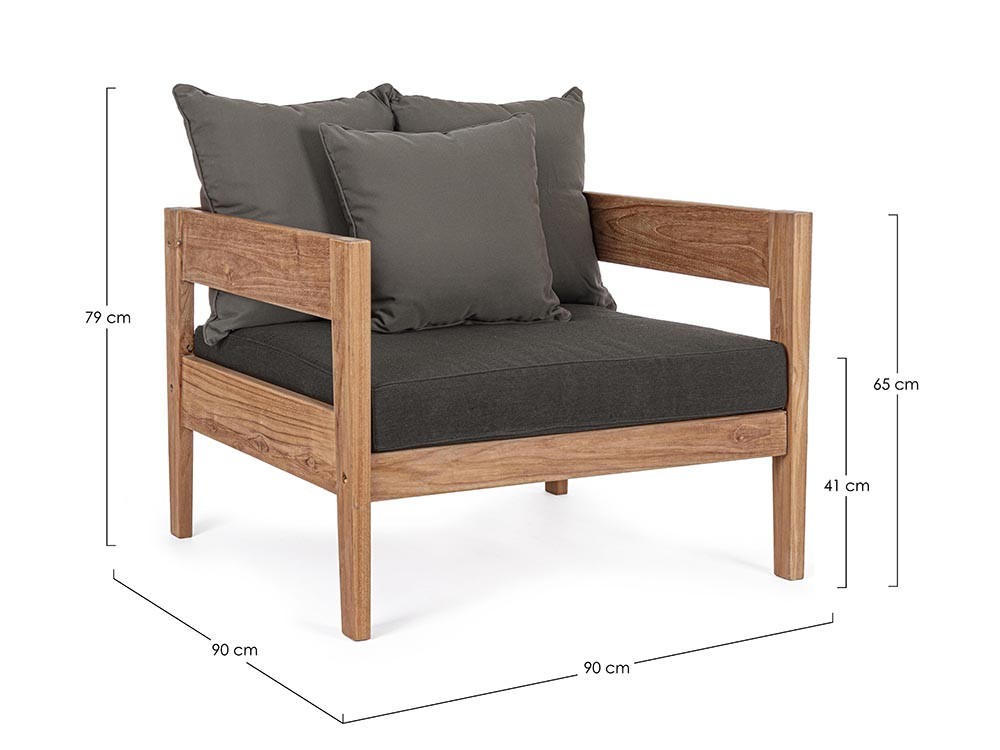 Sofá Kobo para salón exterior de madera de teca Bizzotto - 9