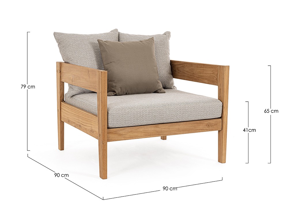 Sofá Kobo para salón exterior de madera de teca Bizzotto - 18