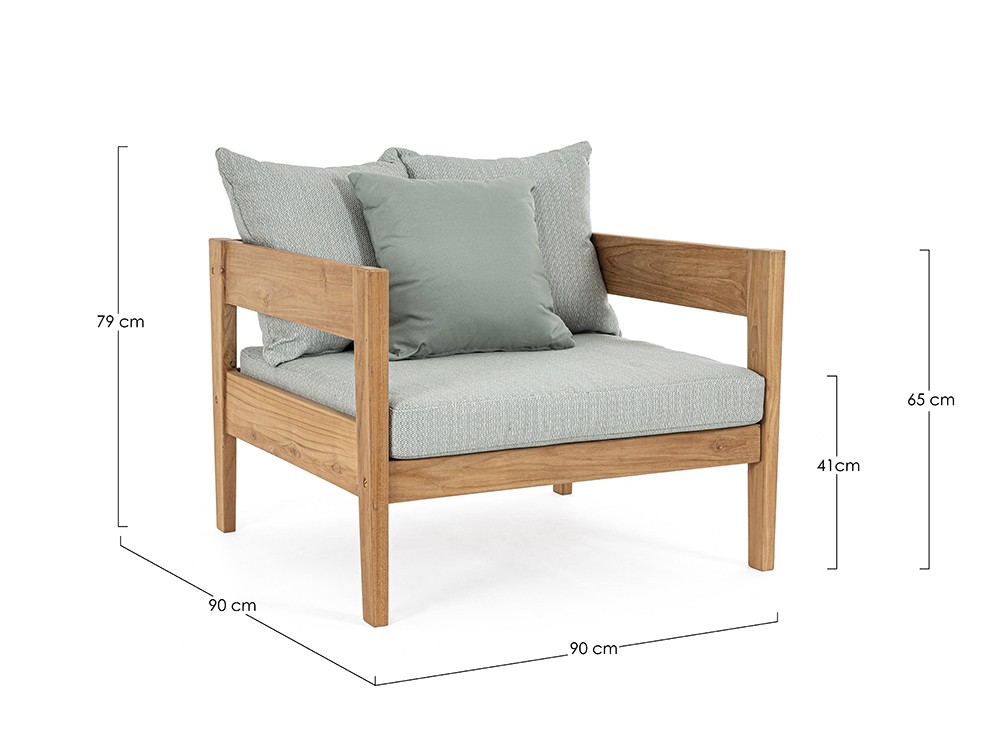 Sofá Kobo para salón exterior de madera de teca Bizzotto - 27