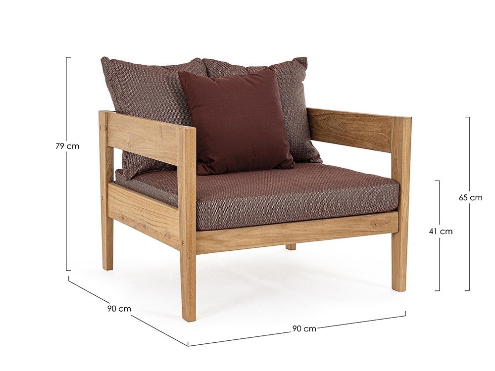 Sofá Kobo para salón exterior de madera de teca Bizzotto - 35