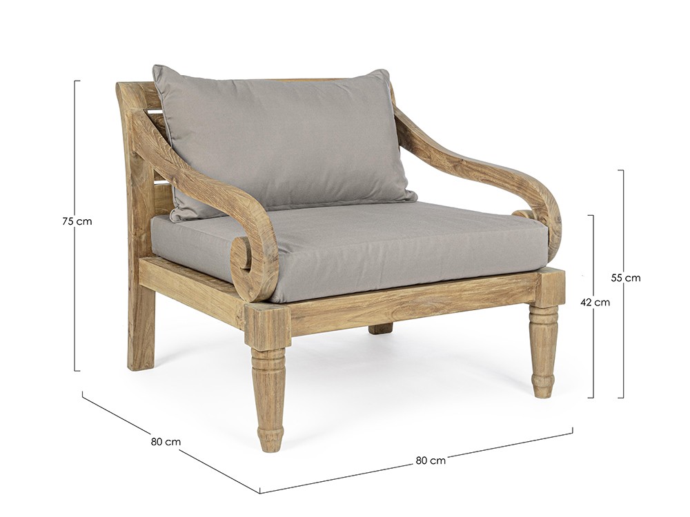 Sillón Karuba para salón exterior de madera de teca Bizzotto - 11
