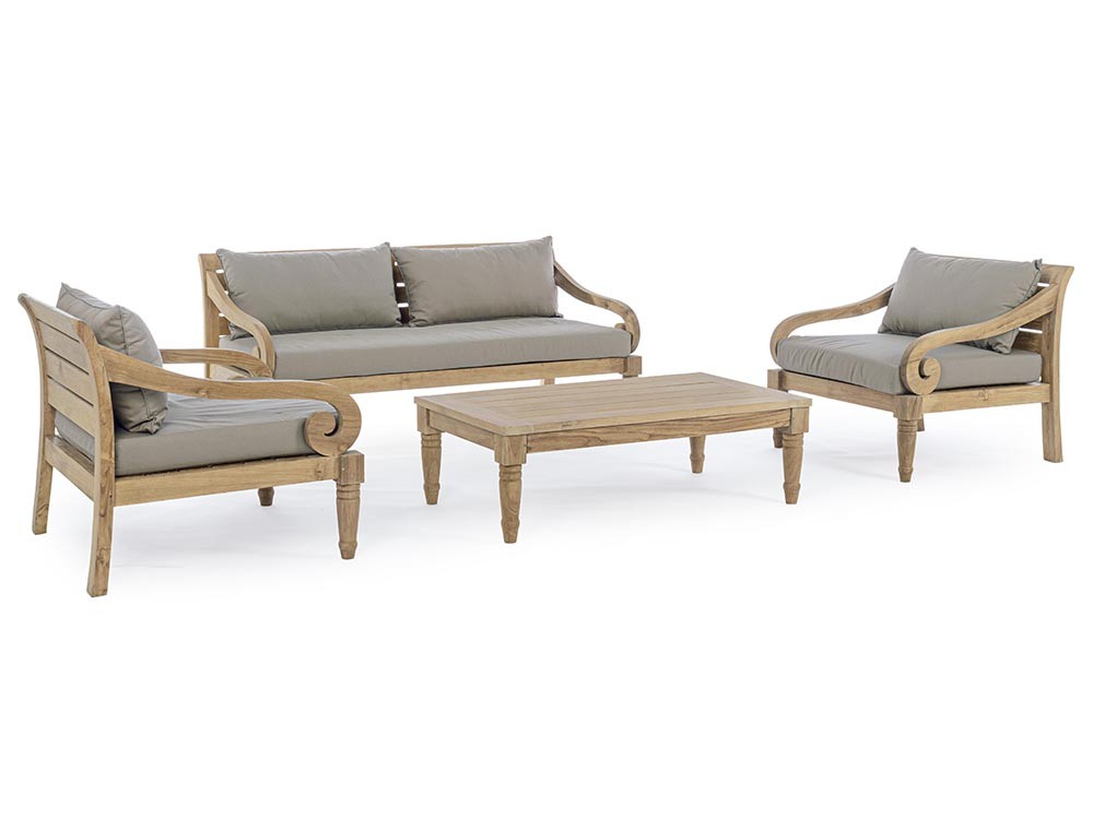 Sillón Karuba para salón exterior de madera de teca Bizzotto - 14