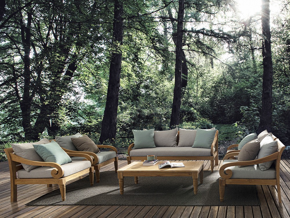 Sillón Karuba para salón exterior de madera de teca Bizzotto - 16