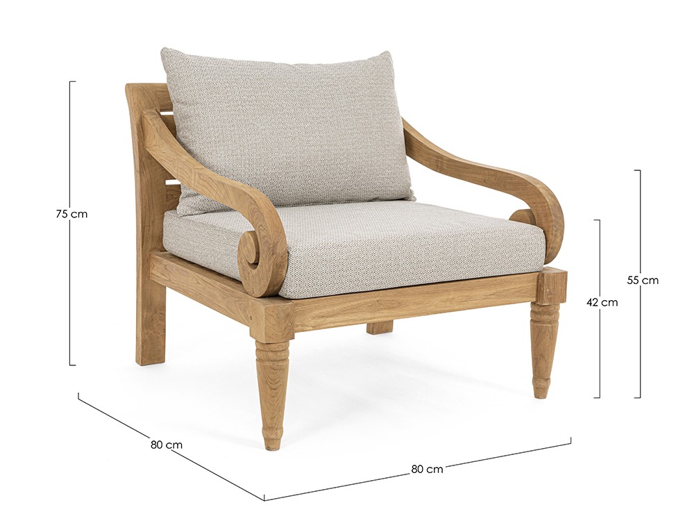 Sillón Karuba para salón exterior de madera de teca Bizzotto - 21