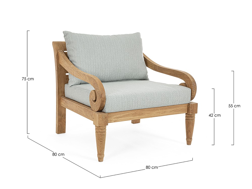 Sillón Karuba para salón exterior de madera de teca Bizzotto - 29