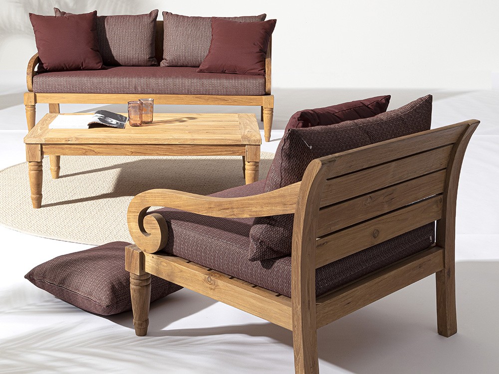 Sillón Karuba para salón exterior de madera de teca Bizzotto - 33