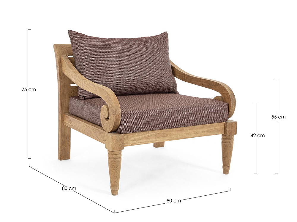 Sillón Karuba para salón exterior de madera de teca Bizzotto - 37