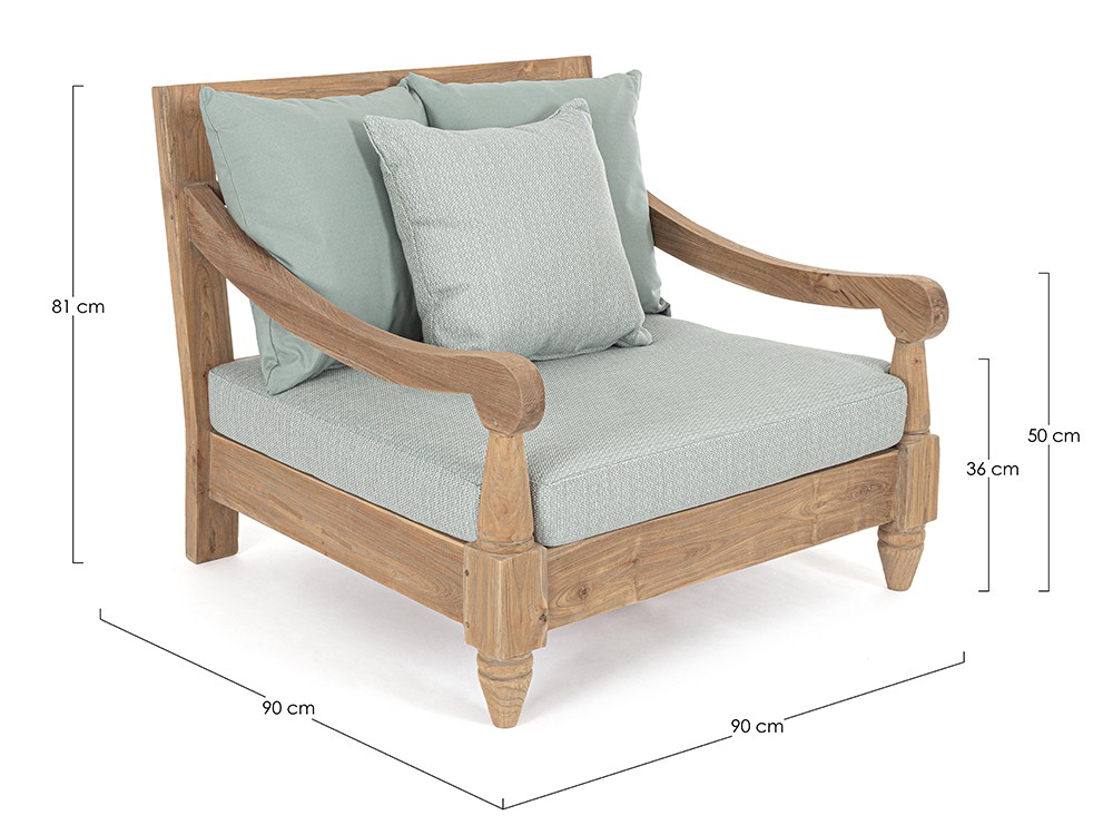 Sillón Bali para salón exterior de madera de teca Bizzotto - 15