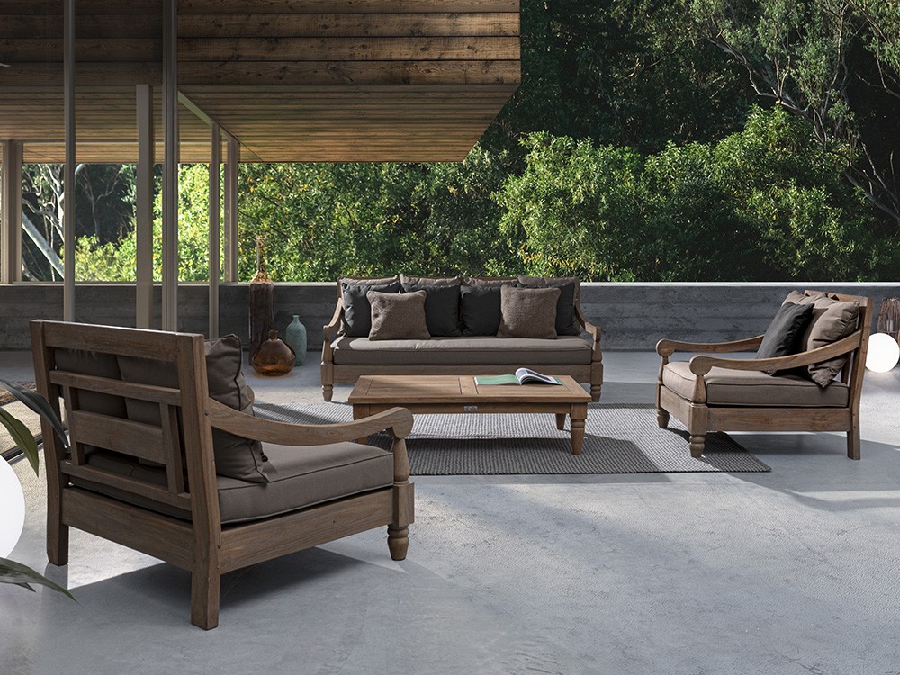 Sillón Bali para salón exterior de madera de teca Bizzotto - 31