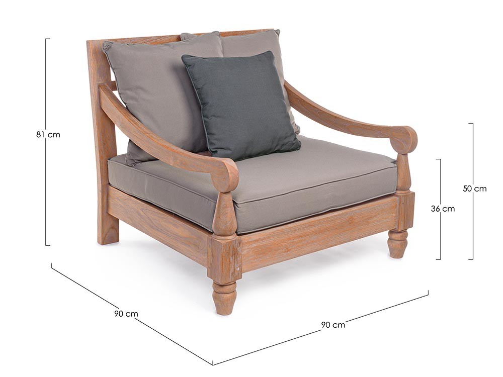 Sillón Bali para salón exterior de madera de teca Bizzotto - 29