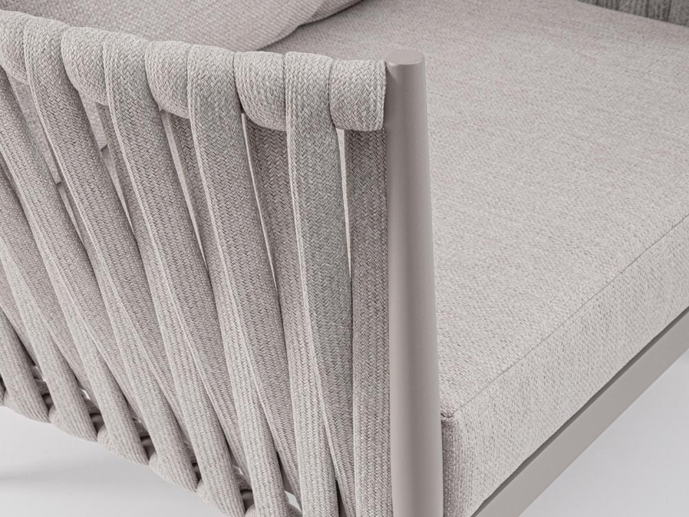 Sofá Jacinta para salón exterior de aluminio y cuerda trenzada Bizzotto - 10