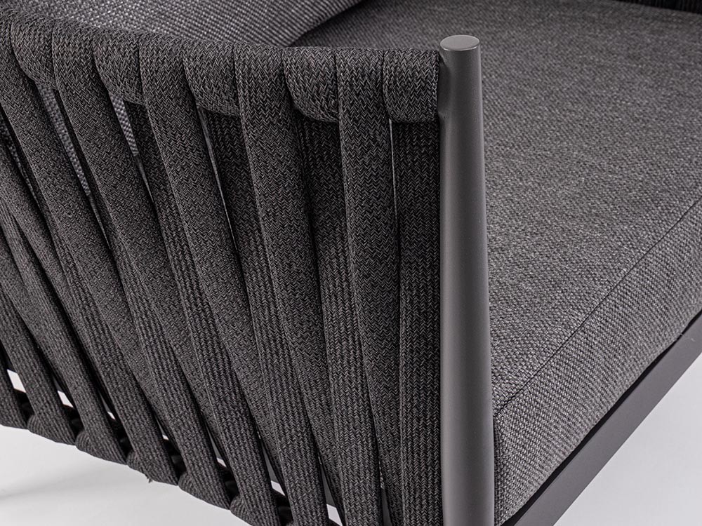 Sofá Jacinta para salón exterior de aluminio y cuerda trenzada Bizzotto - 17