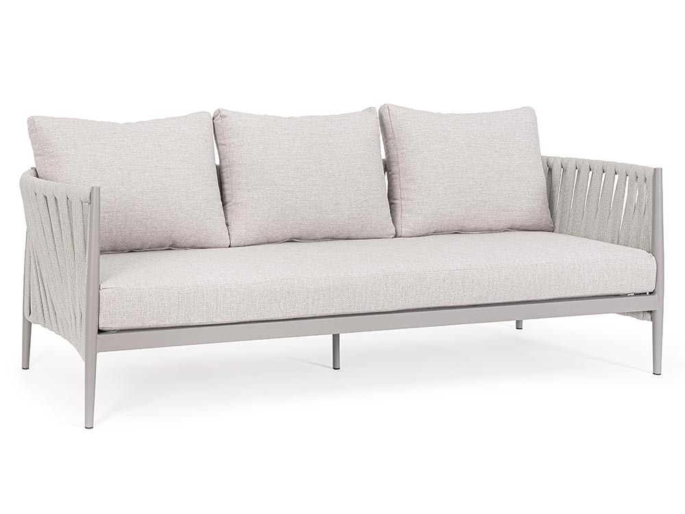 Sofá Jacinta para salón exterior de aluminio y cuerda trenzada Bizzotto - 3