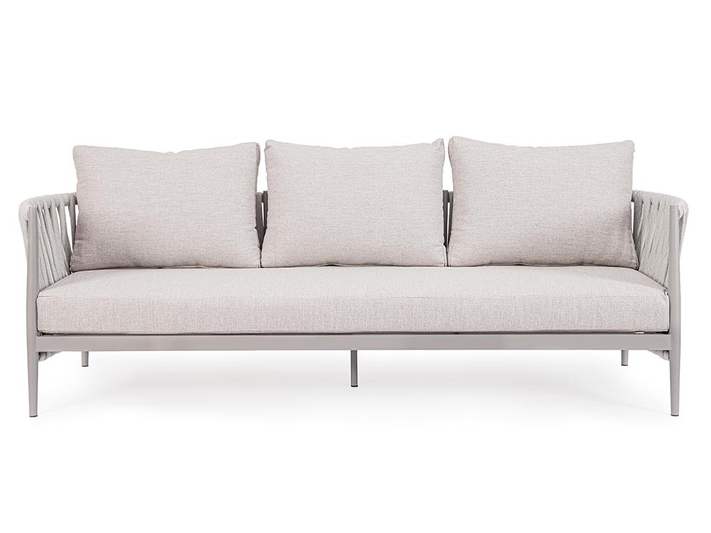 Sofá Jacinta para salón exterior de aluminio y cuerda trenzada Bizzotto - 4