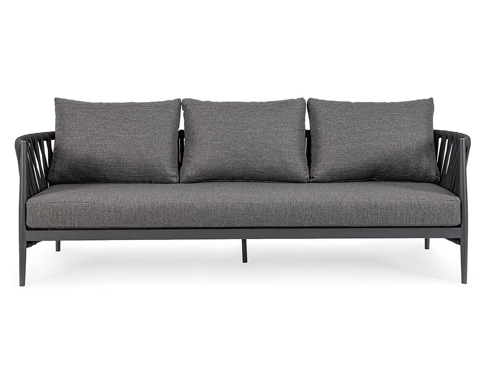 Sofá Jacinta para salón exterior de aluminio y cuerda trenzada Bizzotto - 12