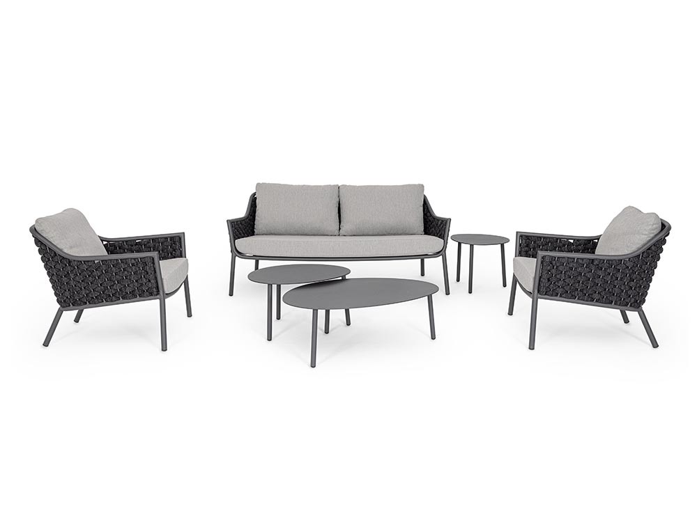 Sillón para salón exterior Everly de aluminio y cuerda Bizzotto - 11