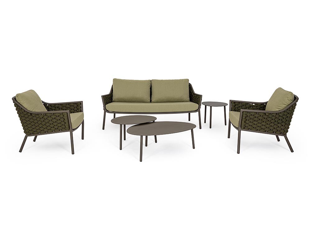 Sillón para salón exterior Everly de aluminio y cuerda Bizzotto - 21