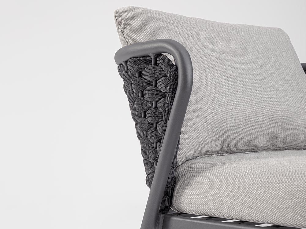 Sofá para salón exterior Harlow de aluminio y cuerda trenzada Bizzotto - 9