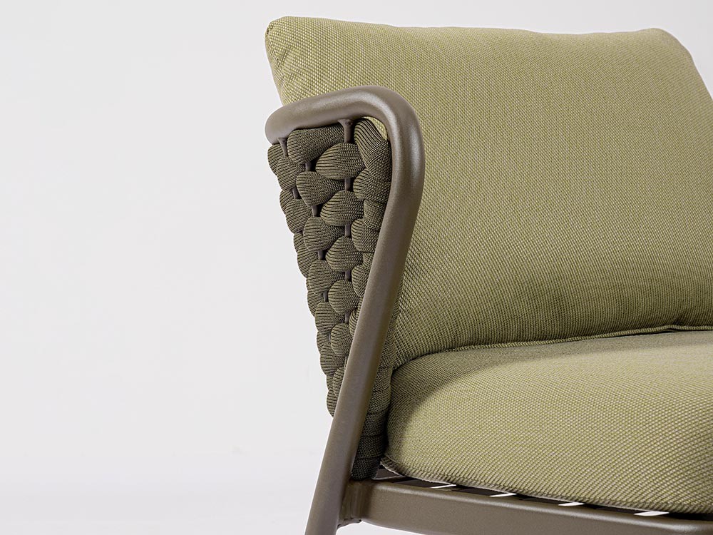 Sofá para salón exterior Harlow de aluminio y cuerda trenzada Bizzotto - 17