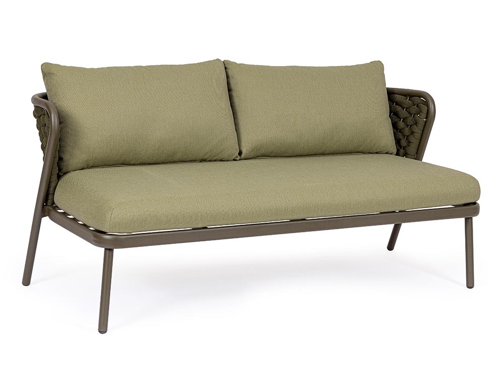 Sofá para salón exterior Harlow de aluminio y cuerda trenzada Bizzotto - 3