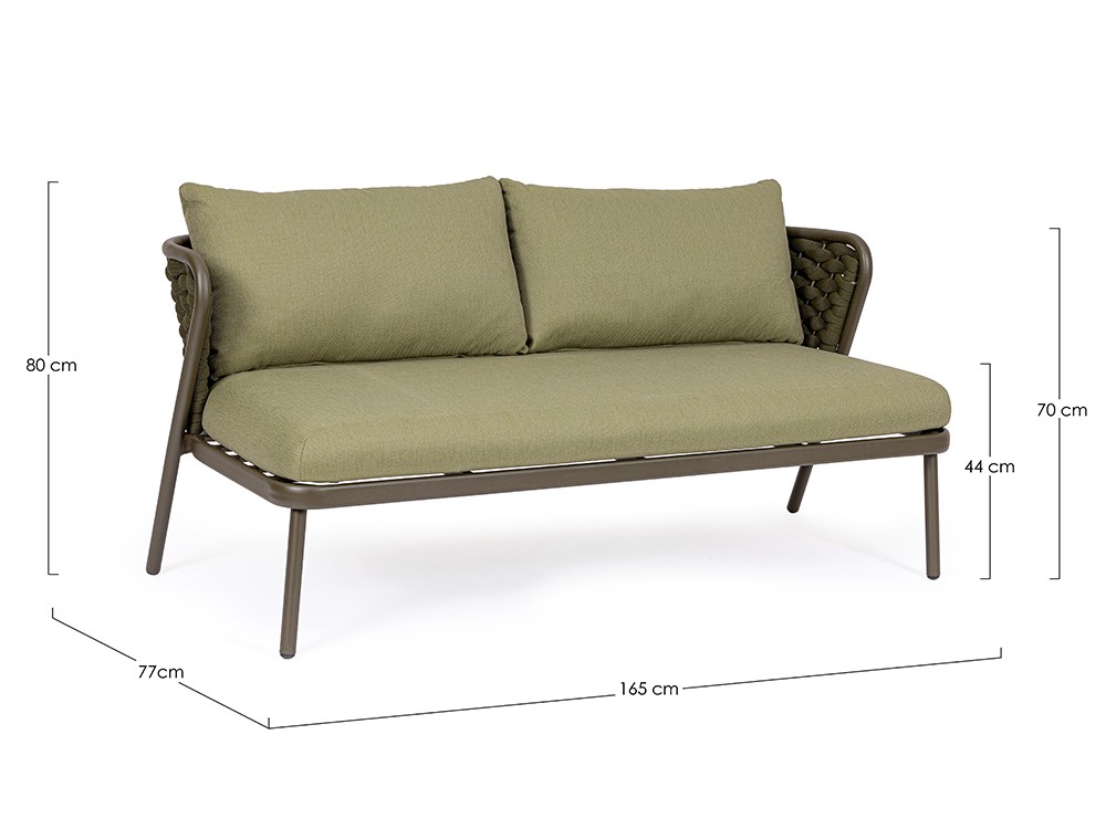 Sofá para salón exterior Harlow de aluminio y cuerda trenzada Bizzotto - 16