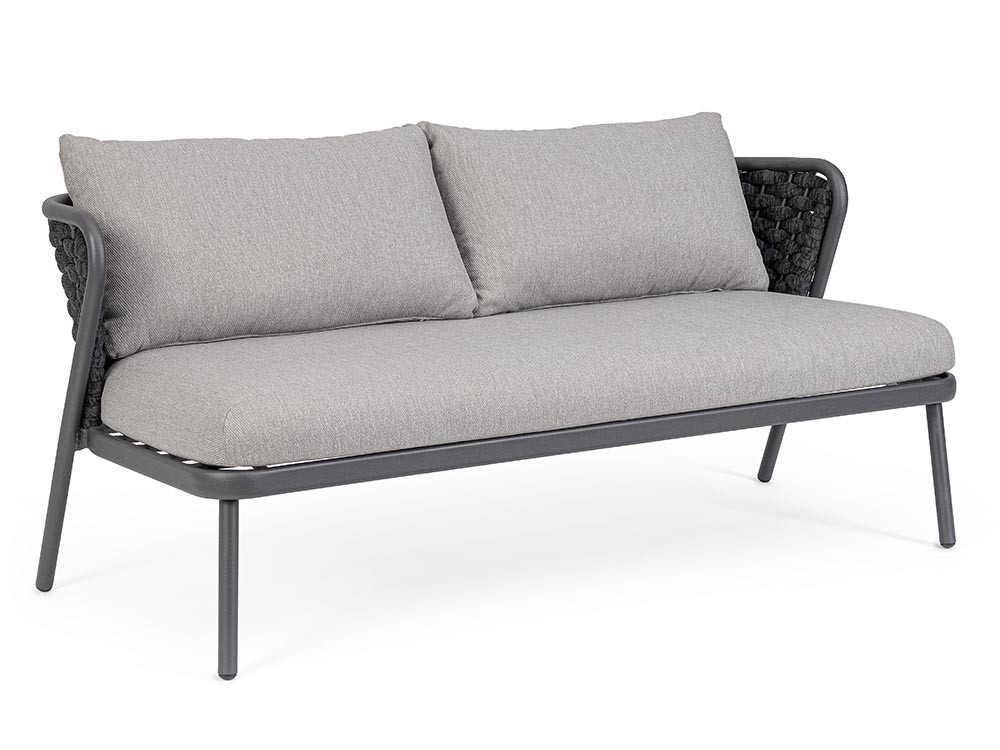 Sofá para salón exterior Harlow de aluminio y cuerda trenzada Bizzotto - 2