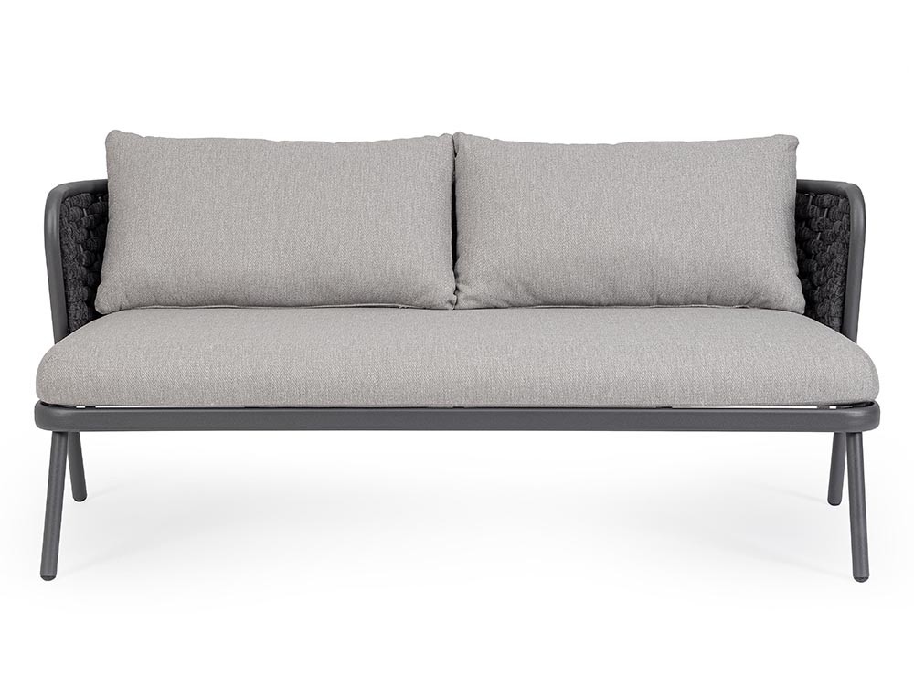 Sofá para salón exterior Harlow de aluminio y cuerda trenzada Bizzotto - 5