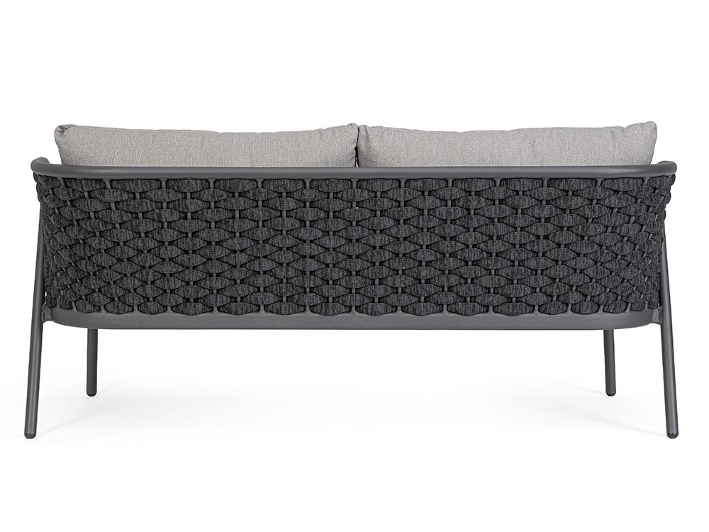Sofá para salón exterior Harlow de aluminio y cuerda trenzada Bizzotto - 6