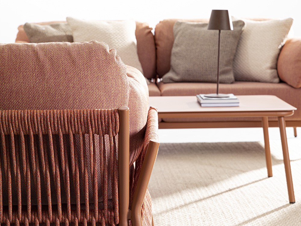 Sofá de dos plazas para salón exterior Pardis de aluminio y cuerda trenzada Bizzotto - 19