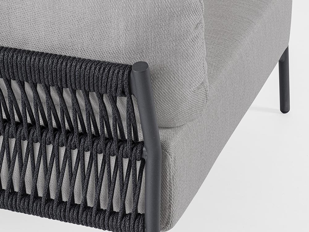 Sofá de dos plazas para salón exterior Pardis de aluminio y cuerda trenzada Bizzotto - 9