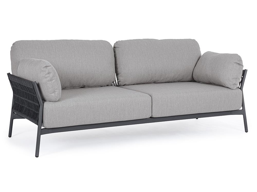 Sofá de dos plazas para salón exterior Pardis de aluminio y cuerda trenzada Bizzotto - 1