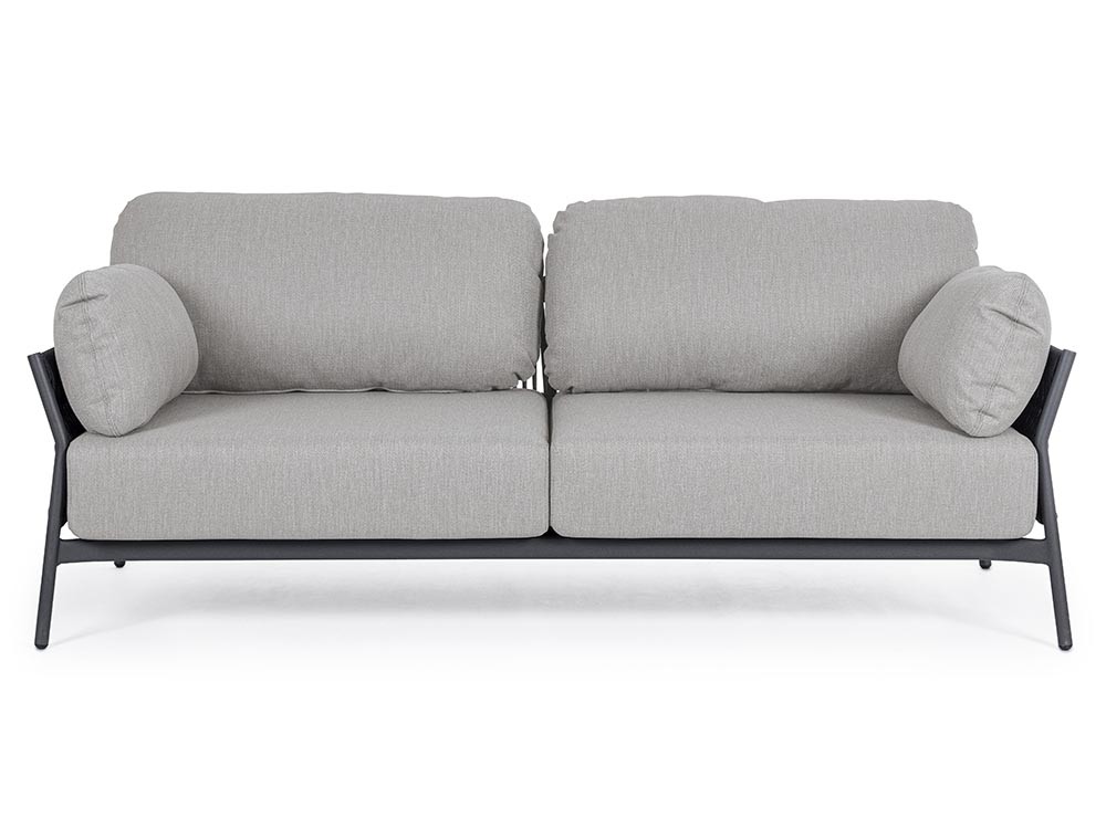 Sofá de dos plazas para salón exterior Pardis de aluminio y cuerda trenzada Bizzotto - 5