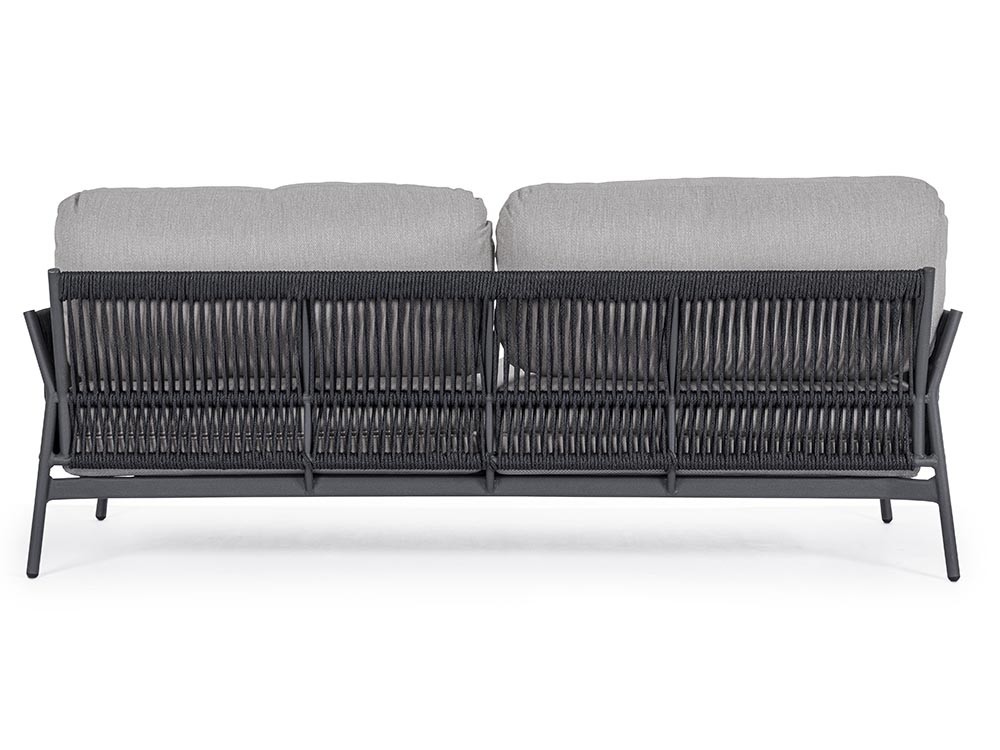 Sofá de dos plazas para salón exterior Pardis de aluminio y cuerda trenzada Bizzotto - 6