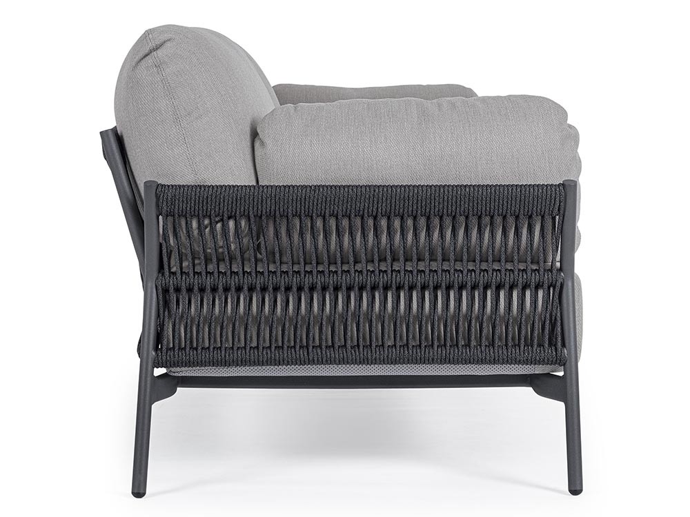 Sofá de dos plazas para salón exterior Pardis de aluminio y cuerda trenzada Bizzotto - 7