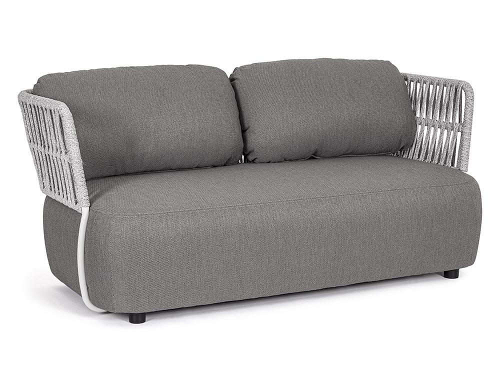 Sofá de dos plazas para salón exterior Palmer de aluminio y cuerda trenzada Bizzotto - 1