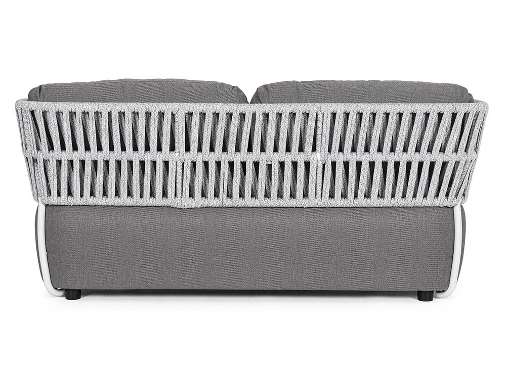 Sofá de dos plazas para salón exterior Palmer de aluminio y cuerda trenzada Bizzotto - 7