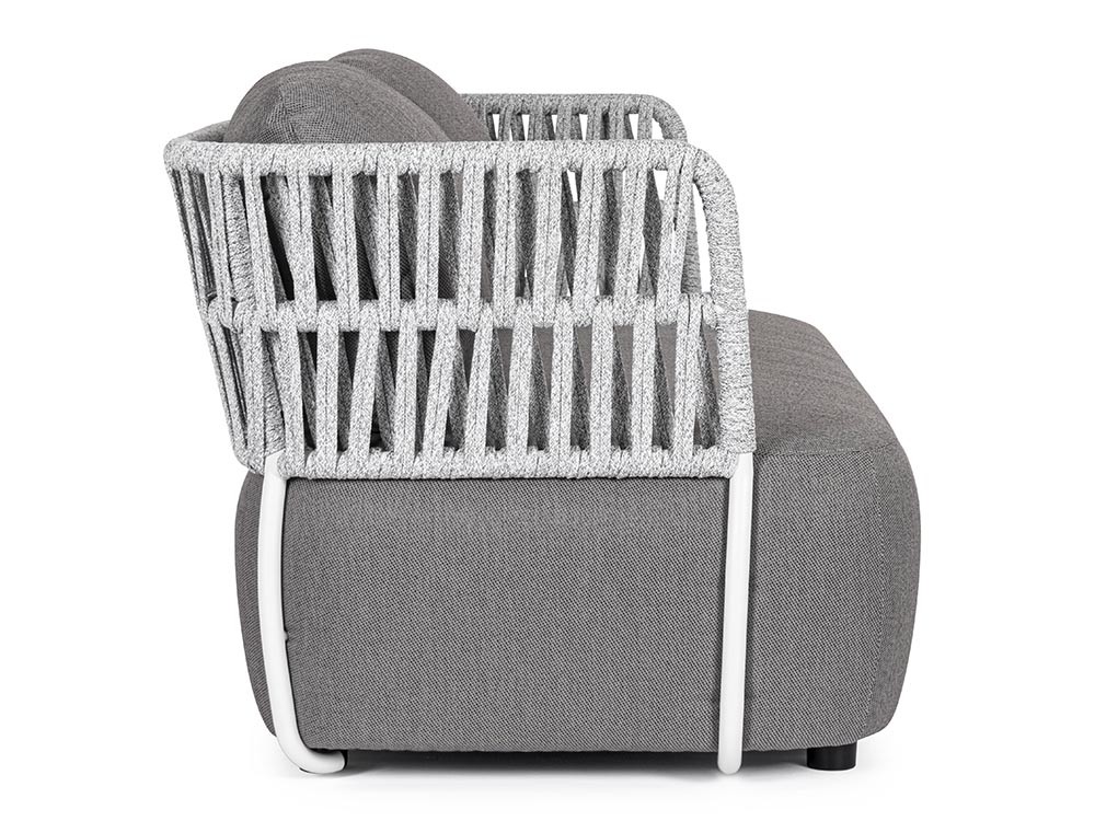 Sofá de dos plazas para salón exterior Palmer de aluminio y cuerda trenzada Bizzotto - 8