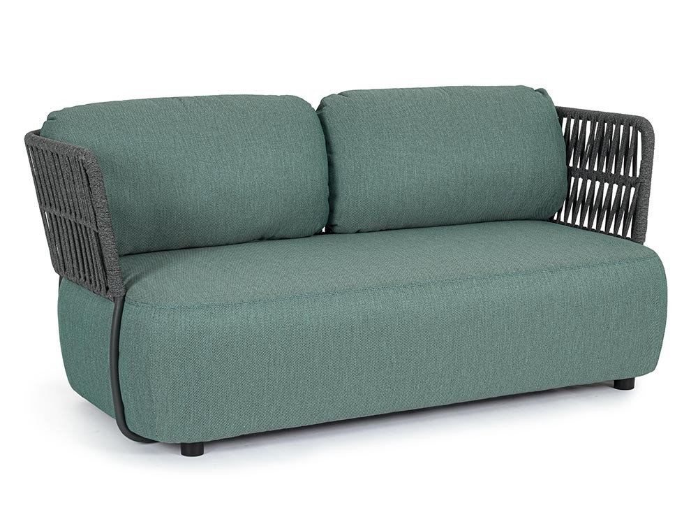 Sofá de dos plazas para salón exterior Palmer de aluminio y cuerda trenzada Bizzotto - 4